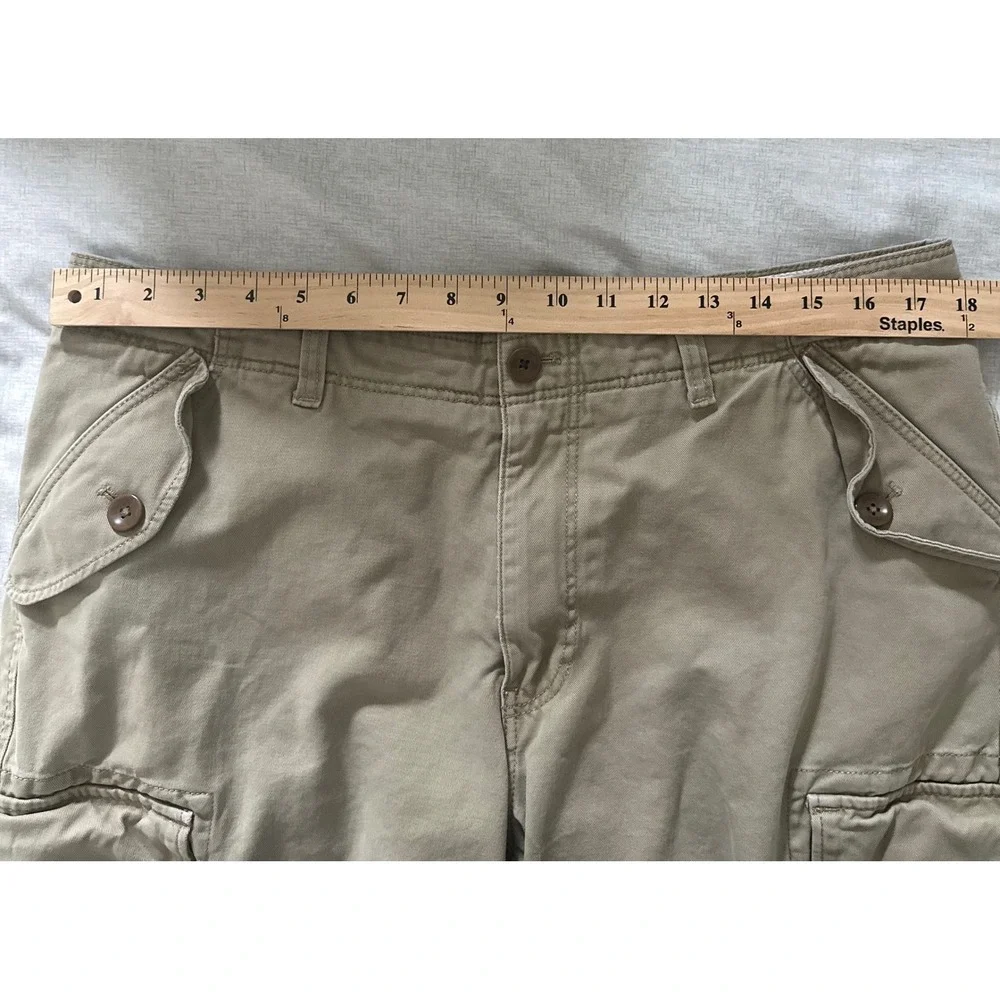Banana Republic Mens Khaki‎ Cotton Cargo Shorts Tan Size 34 Utility Multi Pocket